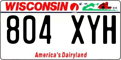 WI license plate 804XYH