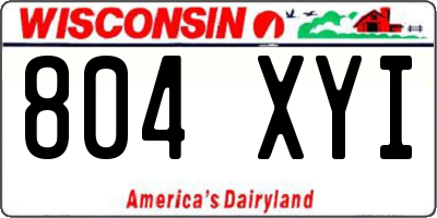 WI license plate 804XYI
