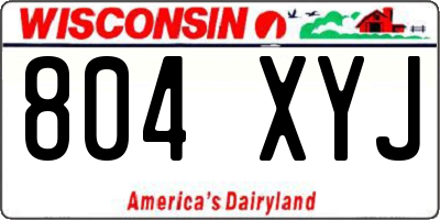 WI license plate 804XYJ