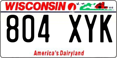 WI license plate 804XYK