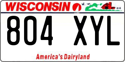 WI license plate 804XYL