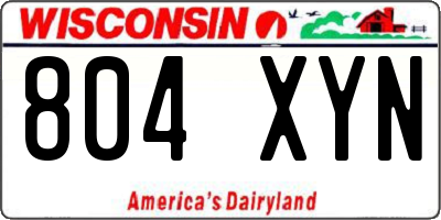 WI license plate 804XYN