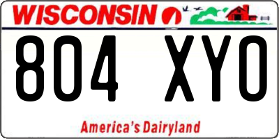 WI license plate 804XYO