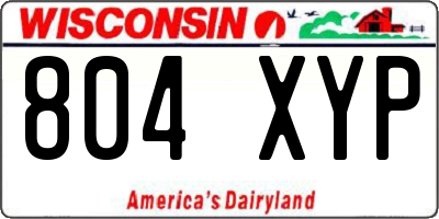 WI license plate 804XYP