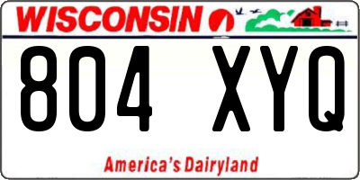 WI license plate 804XYQ