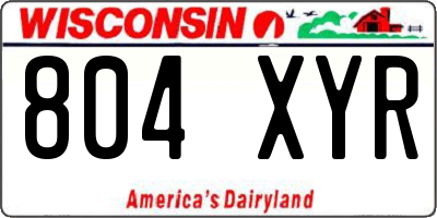 WI license plate 804XYR