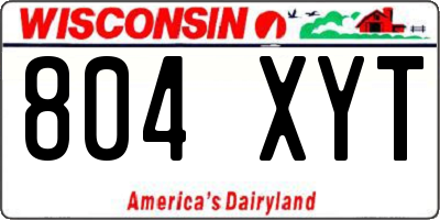 WI license plate 804XYT