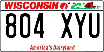 WI license plate 804XYU