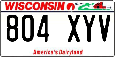 WI license plate 804XYV