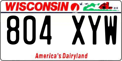 WI license plate 804XYW