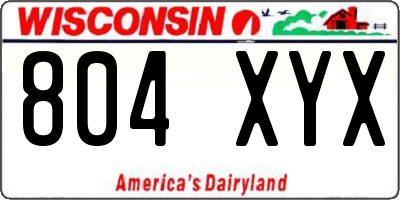 WI license plate 804XYX