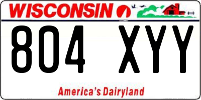 WI license plate 804XYY