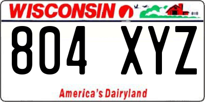WI license plate 804XYZ