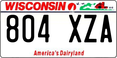 WI license plate 804XZA