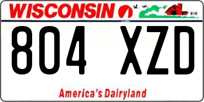 WI license plate 804XZD