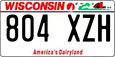 WI license plate 804XZH