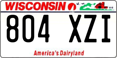 WI license plate 804XZI