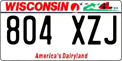 WI license plate 804XZJ