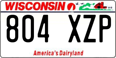 WI license plate 804XZP