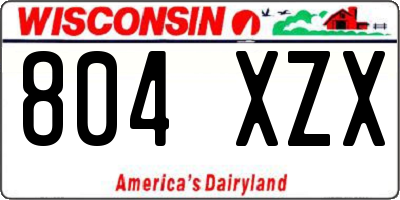 WI license plate 804XZX