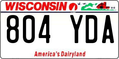 WI license plate 804YDA