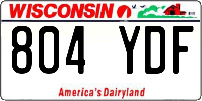 WI license plate 804YDF