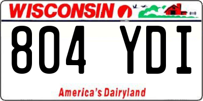 WI license plate 804YDI