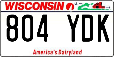 WI license plate 804YDK