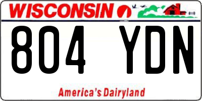 WI license plate 804YDN