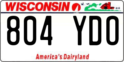 WI license plate 804YDO