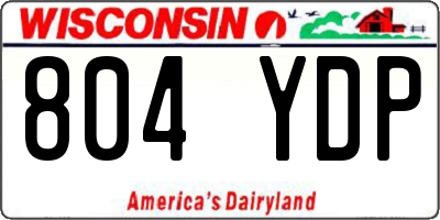 WI license plate 804YDP