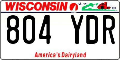 WI license plate 804YDR