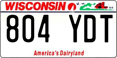 WI license plate 804YDT