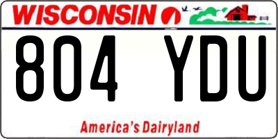 WI license plate 804YDU