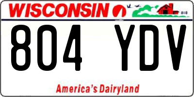 WI license plate 804YDV