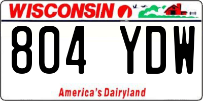WI license plate 804YDW
