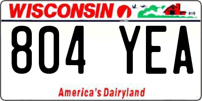 WI license plate 804YEA