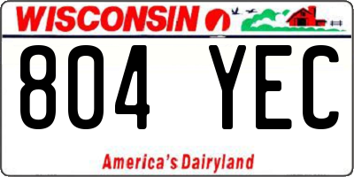 WI license plate 804YEC