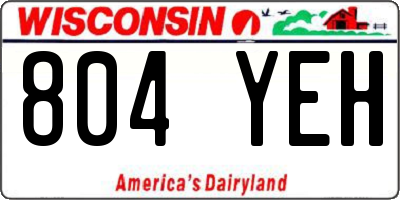 WI license plate 804YEH