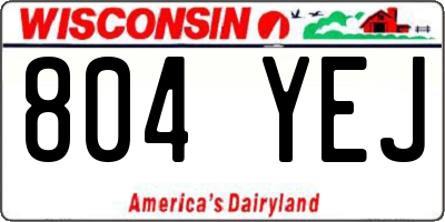 WI license plate 804YEJ