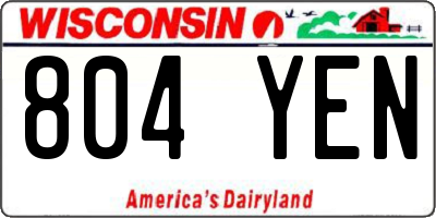 WI license plate 804YEN