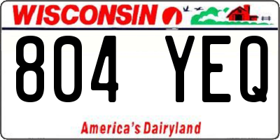 WI license plate 804YEQ