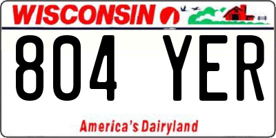WI license plate 804YER