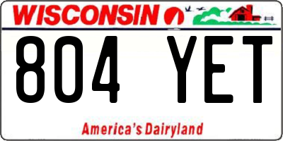 WI license plate 804YET