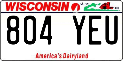 WI license plate 804YEU