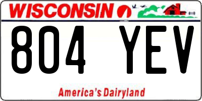 WI license plate 804YEV