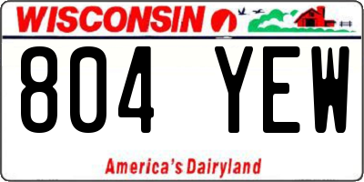 WI license plate 804YEW