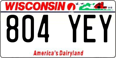 WI license plate 804YEY