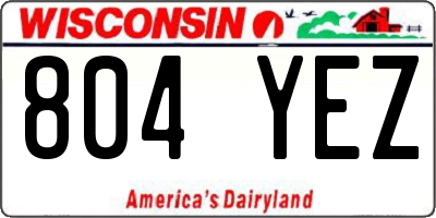 WI license plate 804YEZ