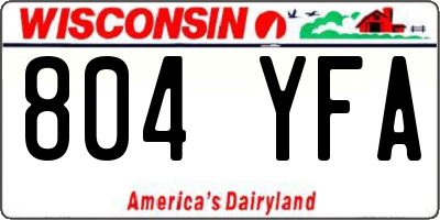 WI license plate 804YFA